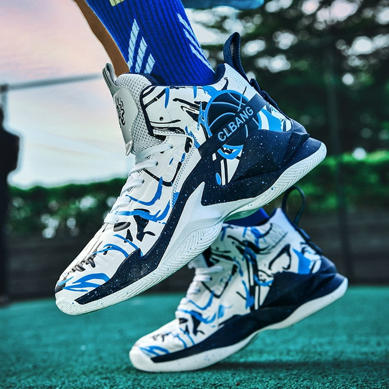 Basketball Shoes Men S Leather Children S Junior High And Middle School Students Sports Shoes High Top Cement Playing Student Running Shoes Walmart