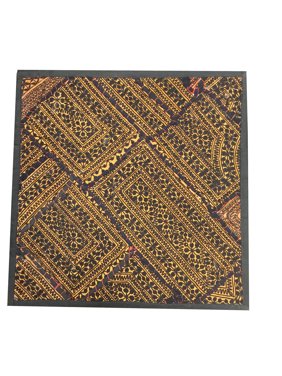 Mogul Vintage Embroidered Brown Wall Hanging Patchwork Sari Tapestry Cushion Cover "18x18"