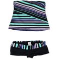 thumbnail image 1 of Jag Womens Striped Shorty Shorts 2 Piece Bandeau, Multicoloured, Small, 1 of 1