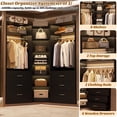 thumbnail image 5 of Homieasy 3-Piece Closet Organizer System with 6 Drawers & 10 Shelves, 1500LBS Heavy Duty L-Shaped/I-Shaped Walk-In Closet Storage for Bedroom, Entryway & More,Black, 5 of 7