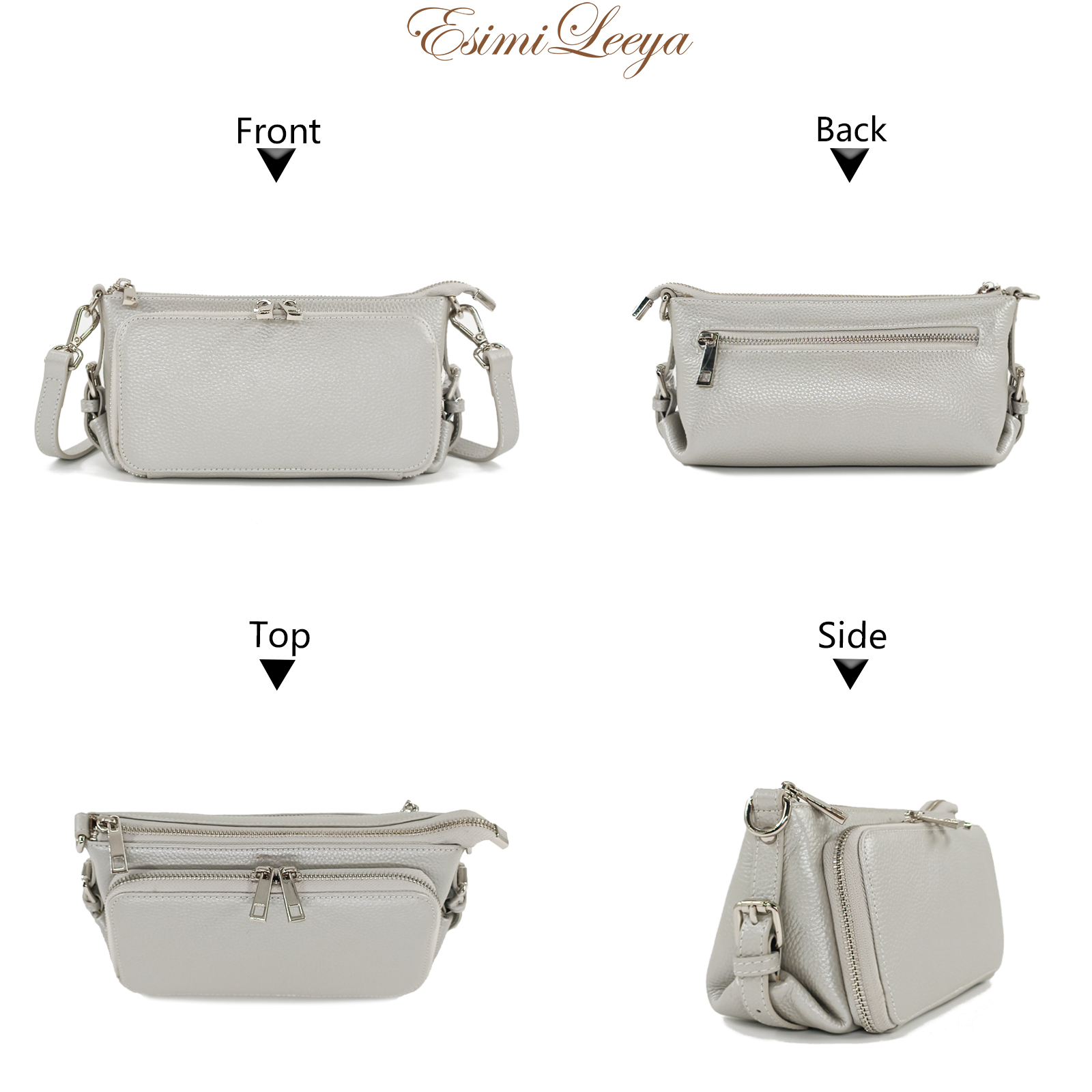 PORT&LOTUS Small Compact Genuine Leather Crossbody Bag for Women Real Leather Purses for Women with Shoulder and Hand Strap Handbags for Women with Built in Wallet