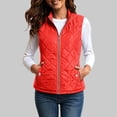 thumbnail image 2 of larppty Women's Vest, Stand Collar Lightweight Zip Up Front Quilted Padded Vest for Women (Red, XL), 2 of 6