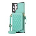 thumbnail image 2 of Tarise Crossbody Wallet Cover Case for Samsung Galaxy S23 Ultra with Card Holder, Neck Strap/Shoulder Strap Kickstand Slim Purse Hidden Mirror Back Phone Cover for Samsung S23 Ultra 5G 6.8", Green, 2 of 8