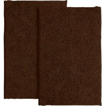GCASLK-Bathroom Rugs Sets 2 Piece - Plush Bath Mat Set Quick-Dry Soft Chenille Bathroom Mat with Rubber Backing, Absorbant Bathroom Rug Set, Washable.(17 x 24, Brown)