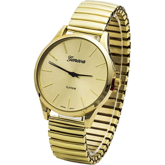 Blekon Collections Japanese Quartz Women's 38mm Outdoor Case Elegant Look Metal Stretch Band Watch