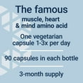 thumbnail image 6 of Taurine, 1000 mg, heart & brain health, blood pressure health support, muscle & exercise performance, essential amino acid, vegetarian, 90 capsules, 6 of 11