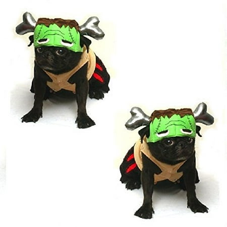 Barkenstein Dog Frankenstein Costumes - Halloween Green Monster Dogs Apparel (Size 0)