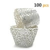GOLF 100Pcs Cupcake Wrappers Artistic Bake Cake Paper Filigree Little Vine Lace Laser Cut Liner Baking Cup Wraps Muffin CaseTrays for Wedding Party Birthday Decoration (Silver)