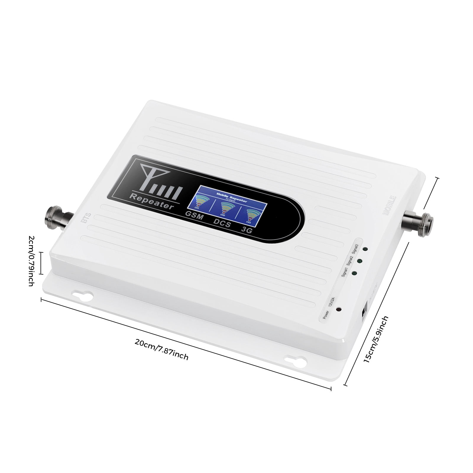 Aluminum Alloy Cell Phone Signal Booster, GSM 3G 4G LTE Amplifier Kit, 900/1800/2100MHz