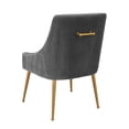 thumbnail image 4 of TOV Furniture Beatrix Pleated Dark Grey Velvet Side Chair with Gold Legs, 4 of 4