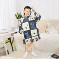 thumbnail image 6 of FORMRS Wearable Blanket Hoodie with Sleeves for Kids Cozy Flannel Sweatshirt, Black and Blue Cat, 6 of 7