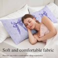 thumbnail image 5 of Purple Bow Body Pillow Covers 20"x54", Cute Bowknot Simple Pure Color Soft Brushed Microfiber Breathable Throw Pillow Covers, Pillowcase with Zipper for Couch Sofa Bedroom Living Room, 5 of 9