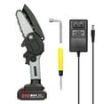 thumbnail image 1 of 21V Cordless Mini 4-Inch Electric Chainsaw, Handheld Lithium-Ion Pruning Saw with Brush Motor, Black & Grey Design, 1 Battery & Charger Included, 110V US Plug – Ideal for Home, Woodworking, Garden, 1 of 7