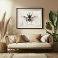 thumbnail image 3 of Eupatorus Gracilicornis - Drawing Vintage Black and White Nature Botanical Line Art Black Framed Wall Art Print 16 x 24 inches, 3 of 4