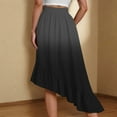 thumbnail image 5 of Kaemgyyd Skirts for Women Summer Gradient Ruffle Hem Flowy Midi Skirt Trendy Elastic Waist Asymmetric Skirt Vacation Beachwear, 5 of 7