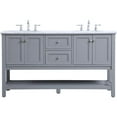 thumbnail image 4 of Elegant Decor Metropolis 60" Double Sink Marble Top Bathroom Vanity in Gray, 4 of 15