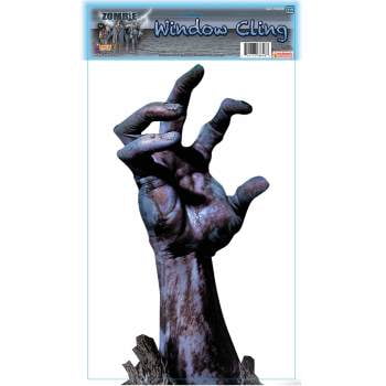 ZOMBIE WINDOW CLING-HAND 12 PACK