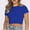 Blue, variant on Up to 65% off USSUMA Summer Tops for Women Trendy Women's Basic Short Sleeve Round Neck Crop Top Summer Casual Plain Crop Tops T-Shirt Tee for Juniors Girls