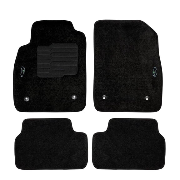 Carpet Floor Mats Custom Fit for 2011 to 2016 Chevrolet Cruze with Heel Pad and Safety Locks, Front and Rear, Black