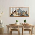 thumbnail image 5 of Large Mountain Wood Wall Art for Living Room 16x32 Inch Framed Abstract Mountain Landscape Wall Decor Boho Woodcut Nature Scenery Artwork Bedroom Office, 5 of 9