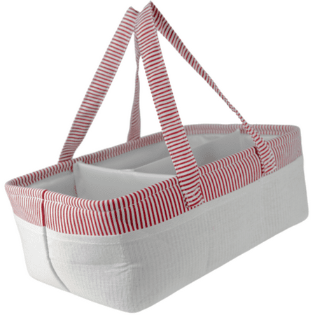 Nursery Diaper Caddy - Made from Natural Cotton and Polyester (Red)