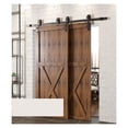 thumbnail image 3 of 6/6.6FT Bypass Sliding Barn Door Hardware Kit, Rustic Single Track For Double Doors With Classic Design Rollers ,Easy to Install, 3 of 6