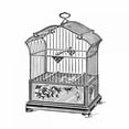 thumbnail image 3 of Catalog Illustration 12x12 Black Modern Framed Museum Art Print Titled - Etchings: Birdcage - Gable top, rose base., 3 of 5
