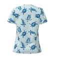 thumbnail image 3 of Uemuo Turtle Drawing Women's Deep V-Neck Low Cut Tops - Casual Loose Fit with Stainless Steel Loop, Soft, Breathable, Perfect for Office, Travel, and Daily Wear-Small, 3 of 5