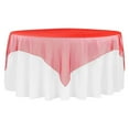 thumbnail image 1 of 1 Pc, Organza 72" Square Table Overlay - Red For Wedding & Event Decor, 1 of 1