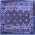 thumbnail image 1 of Ahgly Company Machine Washable Indoor Square Oriental Blue Traditional Area Rugs, 4' Square, 1 of 4