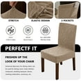 thumbnail image 4 of Eurhowing 4Pcs Stretch Dining Chair Covers, Elastic Spandex Jacquard Slipcovers, Universal Fit for Home Restaurant Banquet Protector, Beige, 4 of 12