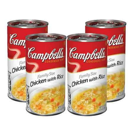 (3 Pack) Campbell's Condensed Family Size Chicken with Rice Soup, 22.4 oz. (Best Creamy Chicken Wild Rice Soup Recipe)