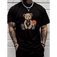 thumbnail image 1 of Camiseta informal de cuello redondo para hombre con estampado elegante, moderna camiseta de manga corta para uso diario en verano., 1 of 6