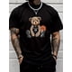 thumbnail image 1 of Men's Casual Crew Neck Graphic T-shirt With Fancy Print, Trendy Short Sleeve Top For Summer Daily Wear, 1 of 6
