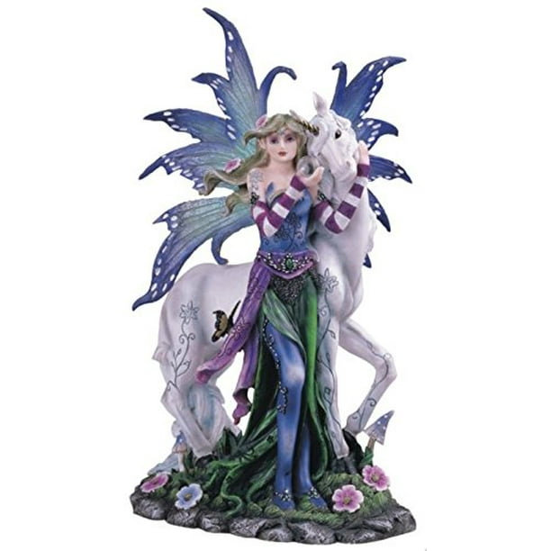 Steal Street Stealstreet Blue Fairy With Unicorn And Butterfly Collectible Figurine Statue Walmart Com Walmart Com