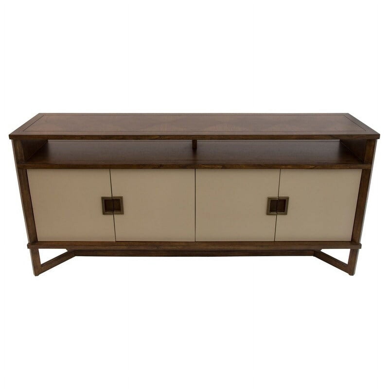 Diamond Lagos Storage Console/Media Cabinet Brown/Black, Neutral Cream, Aged Brass