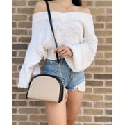 Kate Spade Spencer Double Zip Dome Crossbody Warm Beige Black Multi