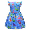 thumbnail image 6 of WOYY Infant Girls Dress Dinosaur Prints Flutter Sleeve Dress Kids Summer Casual Dresses, 6 of 8