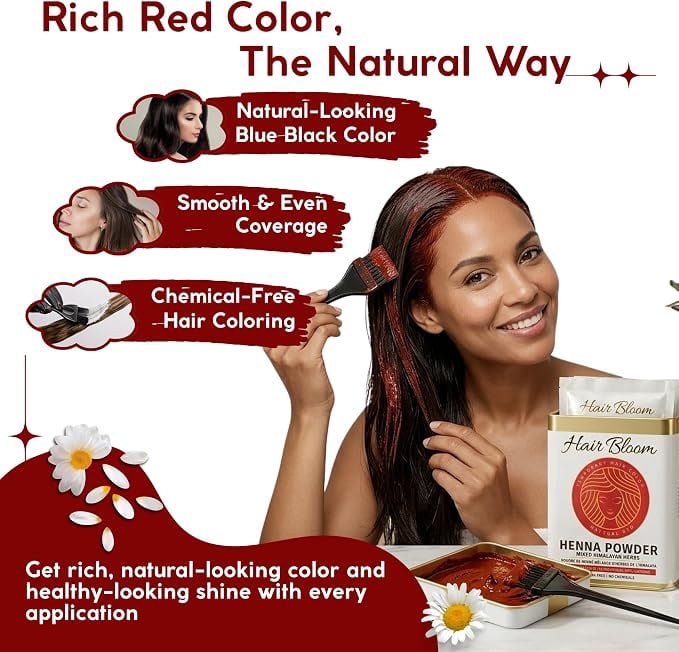 QUEEN'S HENNA 3種セット NEWBROWN RED NATURAL Pride Of India Natural Red Hair Color- Henna Mixed Himalayan Herbs