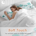 thumbnail image 4 of 3 Piece Blue Aqua Flower Duvet Cover Set California King,Microfiber Comforter/Quilt Cover with Corner Ties and 2 Pillowcases,White Floral Plant Herb Botanical All Season Bedding with Zipper Closure, 4 of 8