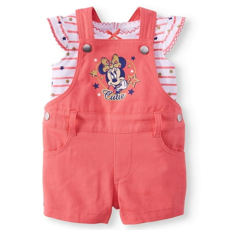 - Short Sleeve T-shirt & Shortall, 2pc Outfit Set (Baby Girls)
