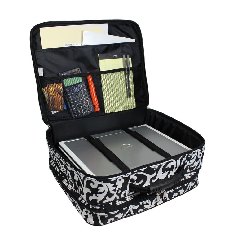 World Traveler Rolling 17" Laptop Briefcase, Damask photo 3