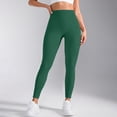 thumbnail image 3 of Duoif Women's High Waisted Yoga Pants Slim Fit Quick Drying Leggings Hip Lifting Texture Fitness Pants Womens Bottoms Green L, 3 of 7