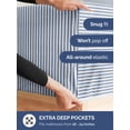 thumbnail image 2 of Sábana bajera ajustable CGK Unlimited Hotel Luxury Queen Blue Stripes, 2 of 7