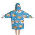 thumbnail image 2 of Cartoon Corgi Blanket Hoodies for Kids 6-13YR Oversize Wearable Blanket Hoodies for Boys Girls Teens, 2 of 7