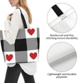 thumbnail image 2 of Yiaed Heart Black Buffalo Plaid Gingham Print Handbag for Women Tote Purse Shoulder Bag Large Fashion Hobo Purse Handbag Shopping Tote, 2 of 5