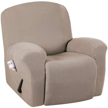 Super Stretch Sofa Slipcovers Recliner Slipcovers Recliner Chair Slipcovers Standard/Oversize Power Lift Recliner Slipcovers, Thick and Soft Jacquard Feature, Khaki, 1 Pack