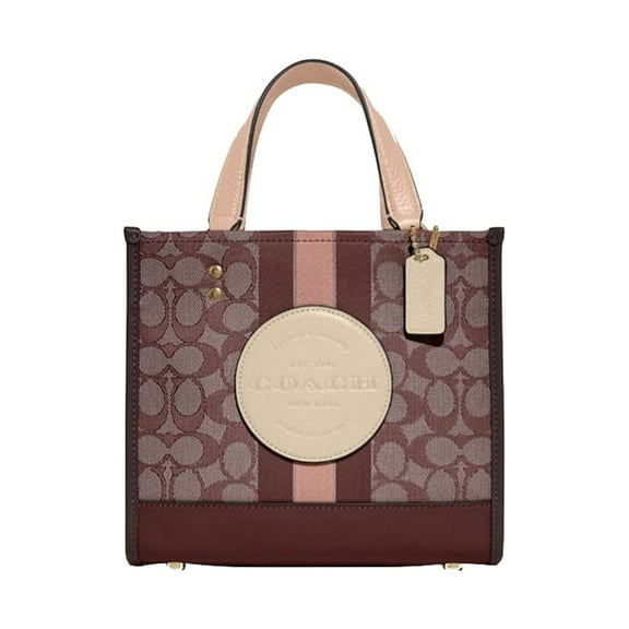 Coach Signature Jacquard Dempsey Tote 22 (IM/Wine Multi)