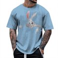 thumbnail image 1 of YDLCAFD Men's Easter Rabbit Print Short Sleeve Male Casual Shirt Spring And Summer, 1 of 4