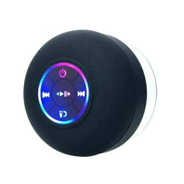 GJX Bluetooth Shower Speaker,Wireless Speaker with LED Light,Waterproof Handsfree Speakerphone with Built-in Mic Dedicated Suction Cup for Showers Home